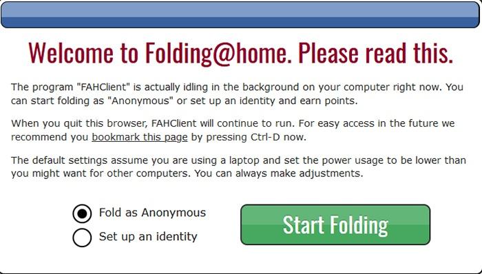 Folding@Home user selection