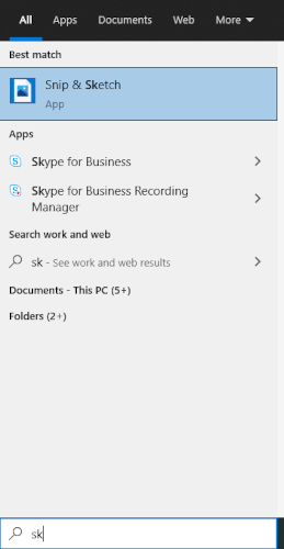 Screenshot of sketch being typed into the search bar