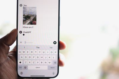 Someone interacting with ChatGPT on a mobile