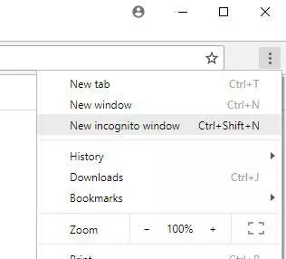 Open new incognito window in Chrome
