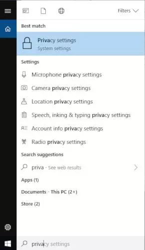 Access Privacy Settings