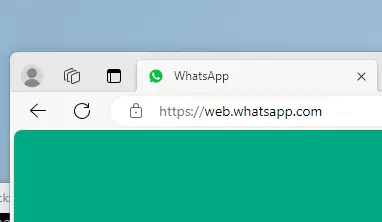 A tab open in edge with the web address for that tab visible