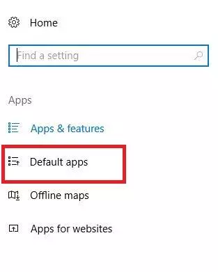 Windows default apps