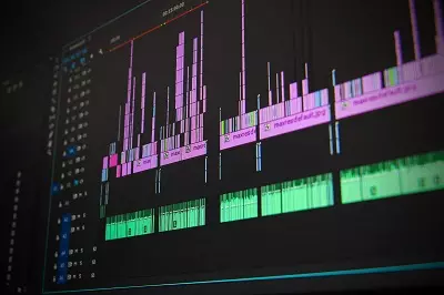 Audio stems on a computer screen