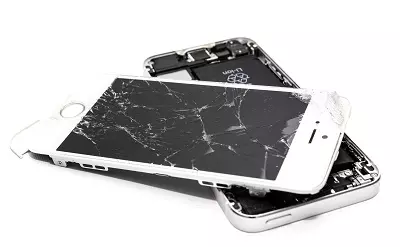 A broken mobile phone