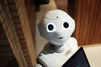 A robot looking directly at the viewer