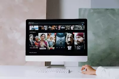 Netflix homepage on a monitor