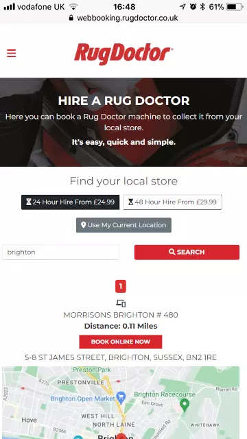 Web App Design: Rug Doctor Web App