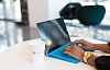 Someone using a Microsoft Surface laptop