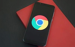 Chrome logo on a mobile phone screen