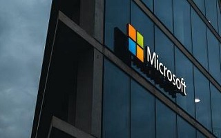 A photo of the Microsoft building