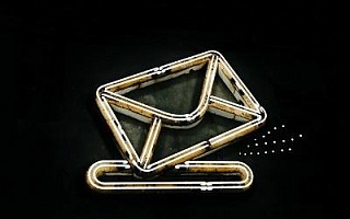 A neon envelope icon