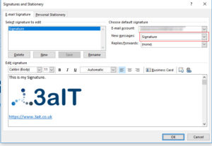 HowTo: Add an Email signature in Outlook 2016 | 3aIT